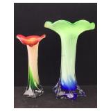 Glass vases, Jack in the Pulpit, Calla Lily, red,