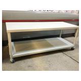Metal rolling table, approx 48x20x19in