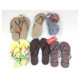 6 Havaianas flip flops sizes 6 - 10, some MSRP