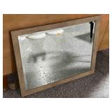 Wood framed mirror, approx 31x25in