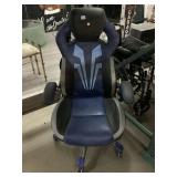 Blue rolling gaming chair