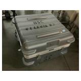 Grey Hard travel crate, approx 24x24x16in