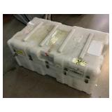 Plastic hard travel case, approx 37x21x16in
