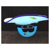 Art glass, Hat block crystal mouth hand-blown,