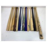 Mini baseball bat lot some signed