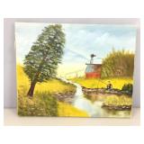 Unframed signed Opal, oil painting on canvas,