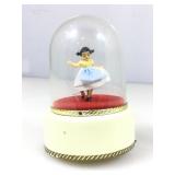 Vtg Reuge Dancing Ballerina music box under dome