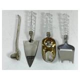 3pc serving set, lead crystal handles & silver