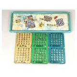 Vtg Showboat Casino bingo cards & Rte 66 collage,