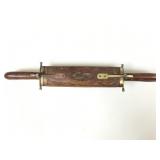Vtg hand carved India knife carving set w/wood