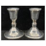 2 Sterling Weighted Candle Holders, Tw 277.1g,