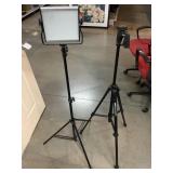 Tripod with camera stand and light on tripod,