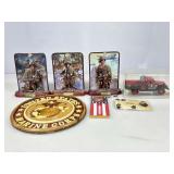 Vtg USMC Uniform EGA Pins and Collectibles.