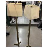 2-Matching metal floor lamps, approx 66in tall
