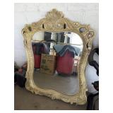 Wall hanging mirror w/wood frame, approx 40x50in