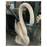 Composite swan sculpture, approx 20x48in