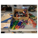 Die cast cars, super hero action figures and
