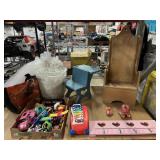 Toys, little tikes metal piano, wooden doll