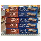 5 New boxes acrylic pearl poker chips. 200ct per