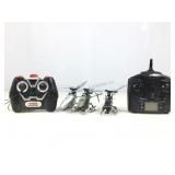 3 Mini RC Helecopters & 2 Remotes. Untested, As