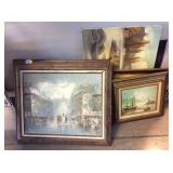 Assorted Signed Framed Paintings. Largest Approx