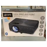 GPX Mini Projector with Bluetooth in Box.
