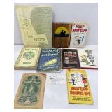 Vtg books, high school year book, MAD, Andy Capp