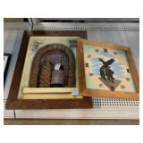 Wine Decor Shadow Box and Sand Art Clock.