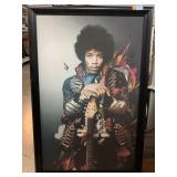 Jimi Hendrix Print on board framed to 36x24