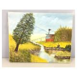 Unframed signed Opal, oil painting on canvas,