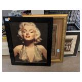 Framed Marilyn Monroe, and Egyptian Framed Art.