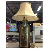 Vintage Brass Lamp with Shade.