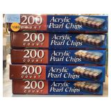 5 Boxes of NEW 200 Count Acrylic Pearl Chips.