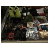 Shoes, dominoes, riding gloves, flip racing