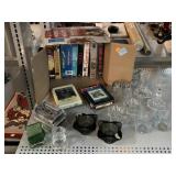 Assorted Candleholders, 8 Tracks, VHS, and More.