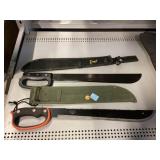 Custom design machete and Collins blackie machete