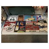 Metal advertising signs, Budweiser, Miller High &