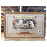 Grandeur Noel 2001 Porcelain Santa Sleigh Set in