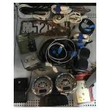 Gauges, metal plate, assorted cords and more.