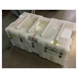 Plastic hard travel case, approx 37x21x16in