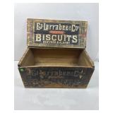 Vtg wooden crate box lidded w/aged labeling,