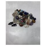 Arrowheads, flint, black obsidian & polished