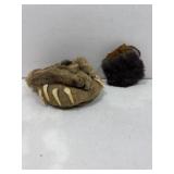 Taxidermy animal paw & fur pouch w/drawstring