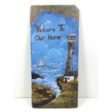 Chris Knight Signed Lighthouse Welcome Sign