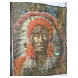 Native American style tapestry, Indian Chief,