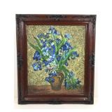 Signed Painting Repro On Canvas After ï¿½Irisesï¿½ by