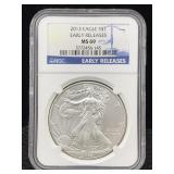2013 Silver Eagle Early Releases, Ngc Ms-69
