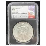 1986 Silver Eagle First Year Of Issue, Ngc Ms-69
