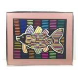 Mola Textile Fish Art 21.5x17