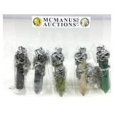 5 Metal Floral Wrapped 2.5in Crystal Point